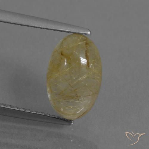 2.88ct طبيعي أصفر دافئ كوارتز روتيل, بيضوي, شفاف
