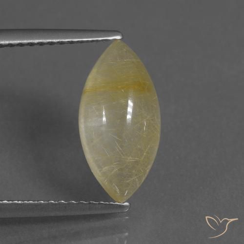 3.35ct طبيعي أصفر توسكانا كوارتز روتيل, ماركيز, شفاف