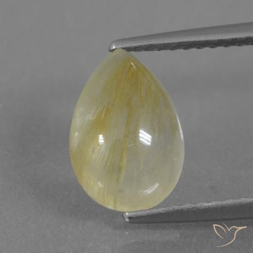 2.81ct طبيعي أصفر ترابى كوارتز روتيل, شكل الكمثرى, شفاف, Photo A