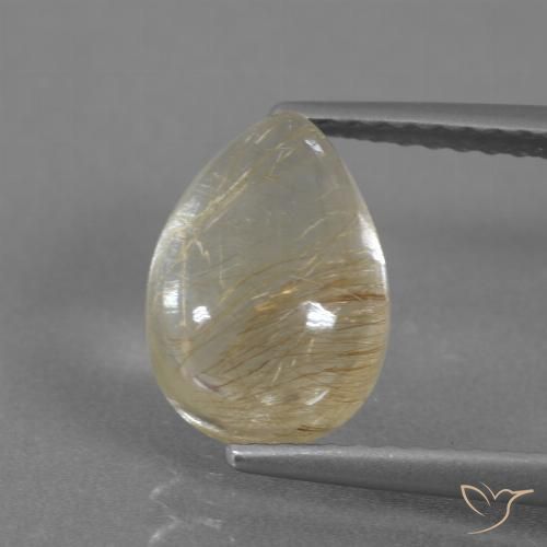 2.61ct طبيعي أصفر-ذهبى كوارتز روتيل, شكل الكمثرى, شفاف