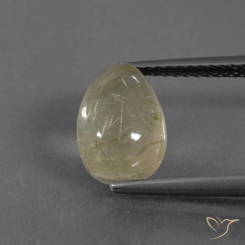 2.94ct طبيعي أصفر فاتح كوارتز روتيل, شكل الكمثرى, شفاف