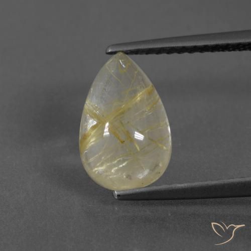 2.61ct طبيعي أصفر ترابى كوارتز روتيل, شكل الكمثرى, شفاف