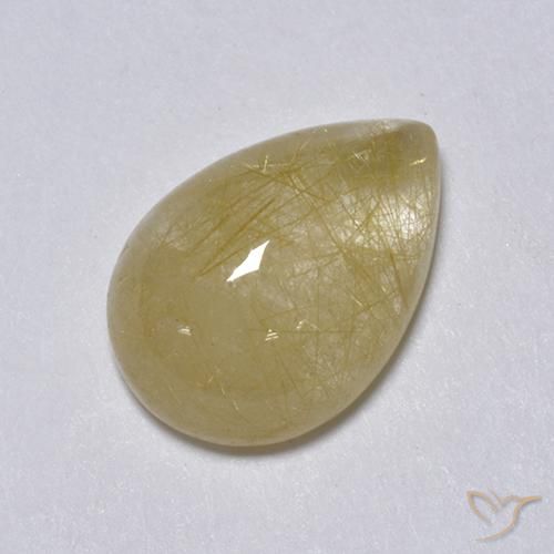 2.05ct طبيعي أصفر ترابى كوارتز روتيل, شكل الكمثرى, شفاف