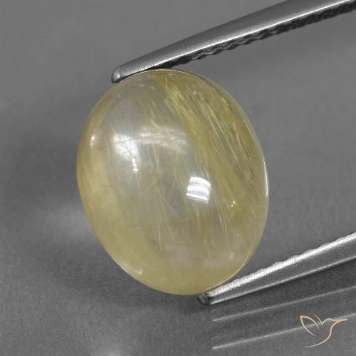 4.85ct طبيعي أصفر ترابى فاتح كوارتز روتيل, بيضوي, شفاف, Photo A