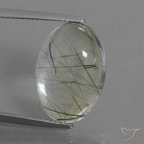 10.23ct طبيعي اخضر فاتح كوارتز روتيل, بيضوي, شفاف, Photo A