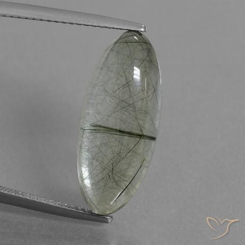 8.76ct طبيعي اخضر فاتح كوارتز روتيل, ماركيز, شفاف