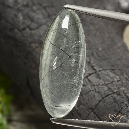 9.77ct طبيعي اخضر فاتح كوارتز روتيل, ماركيز, شفاف