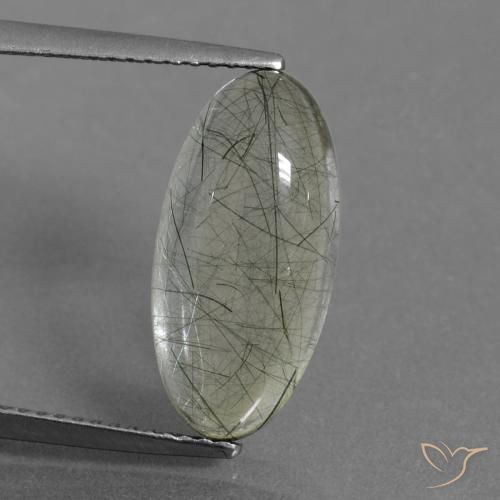 5.75ct طبيعي اخضر فاتح كوارتز روتيل, بيضوي, شفاف