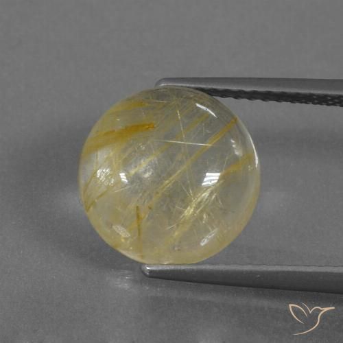 5.14ct طبيعي أصفر توسكانا كوارتز روتيل, دائري, شفاف