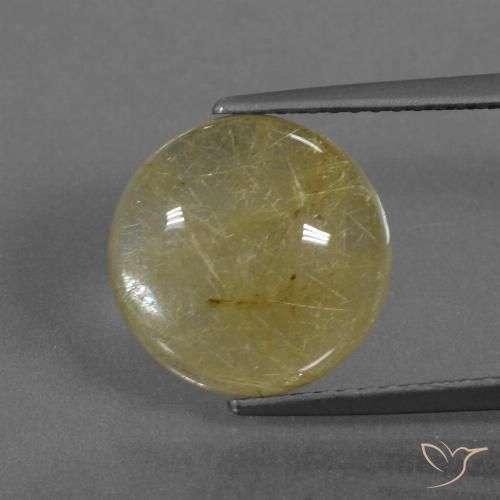 5.18ct طبيعي أصفر متوسط كوارتز روتيل, دائري, شفاف
