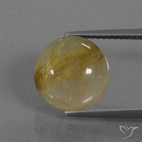 5.40ct طبيعي أصفر ترابى كوارتز روتيل, دائري, شفاف