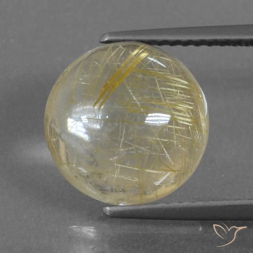 5.62ct طبيعي أصفر فاتح كوارتز روتيل, دائري, شفاف