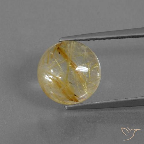 4.57ct طبيعي أصفر ترابى كوارتز روتيل, دائري, شفاف