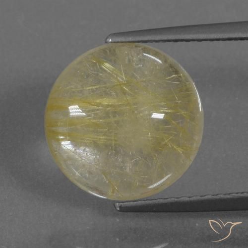 4.74ct طبيعي أصفر ترابى فاتح كوارتز روتيل, دائري, شفاف