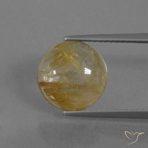 4.34ct طبيعي أصفر ترابى كوارتز روتيل, دائري, شفاف