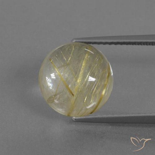 4.56ct طبيعي أصفر باهت كوارتز روتيل, دائري, شفاف
