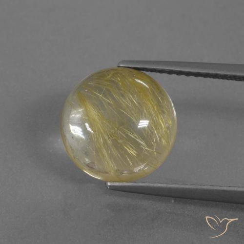 4.55ct طبيعي أصفر ترابى كوارتز روتيل, دائري, شفاف