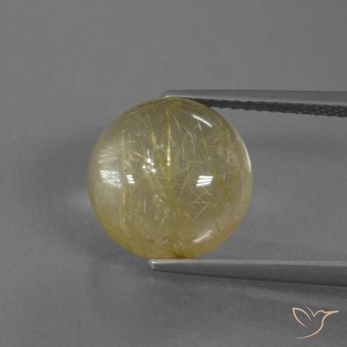 5.55ct طبيعي أصفر ترابى كوارتز روتيل, دائري, شفاف