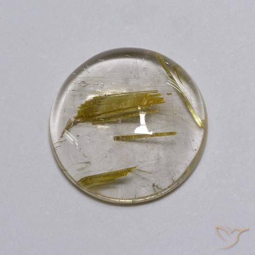 3.54ct طبيعي أصفر فاتح كوارتز روتيل, دائري, شفاف