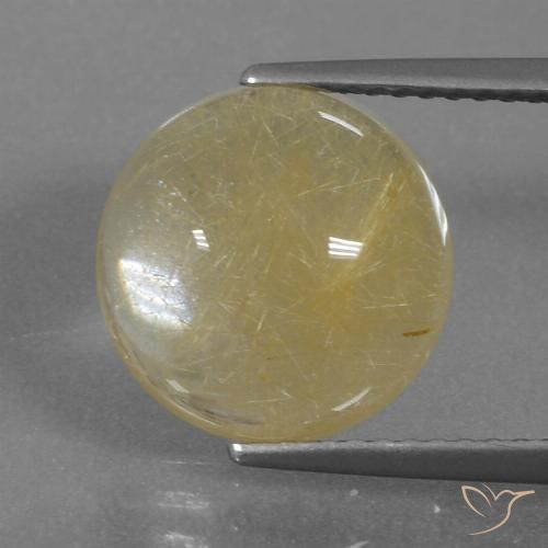 4.81ct طبيعي أصفر ديجون فاتح كوارتز روتيل, دائري, شفاف