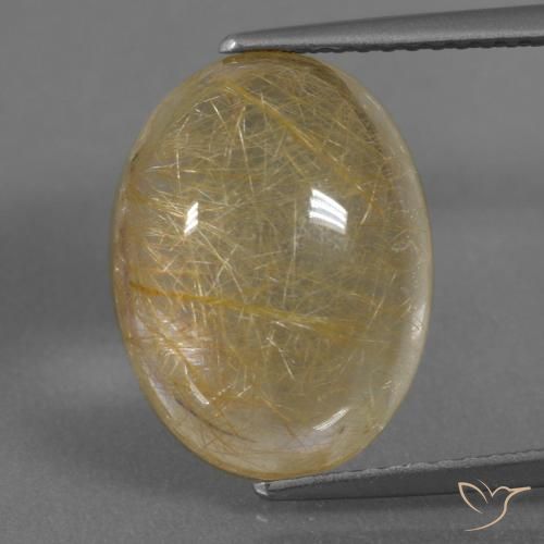 8.11ct طبيعي بنى-ذهبى فاتح جدا كوارتز روتيل, بيضوي, شفاف
