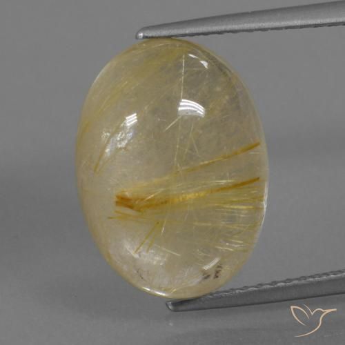 8.69ct طبيعي بنى-ذهبى فاتح جدا كوارتز روتيل, بيضوي, شفاف