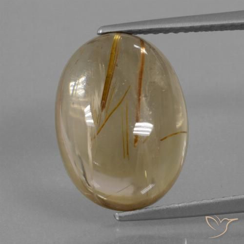 7.85ct طبيعي بنى-ذهبى فاتح جدا كوارتز روتيل, بيضوي, شفاف