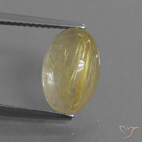 3.91ct طبيعي أصفر ترابى كوارتز روتيل, بيضوي, شفاف