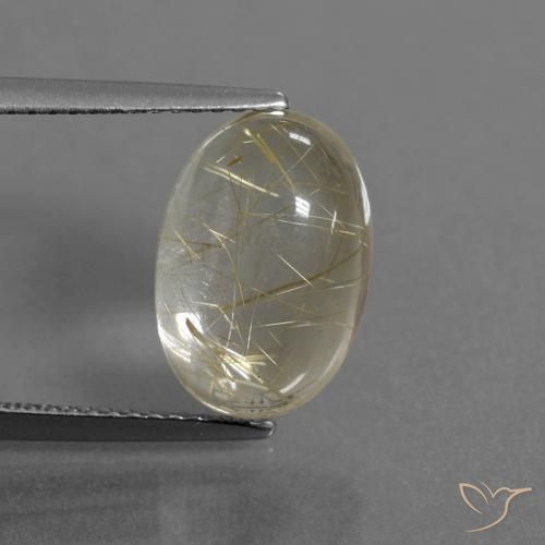 5.41ct طبيعي أصفر باهت كوارتز روتيل, بيضوي, شفاف