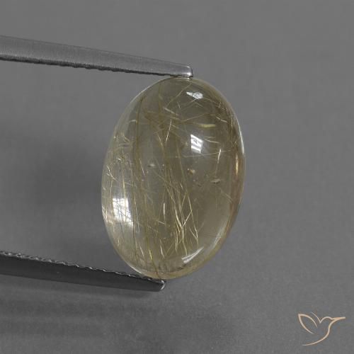 5.19ct طبيعي بنى-ذهبى فاتح جدا كوارتز روتيل, بيضوي, شفاف