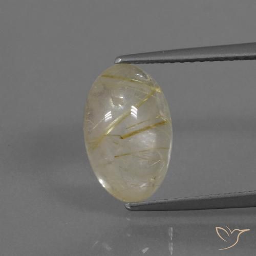 3.20ct طبيعي أصفر فاتح كوارتز روتيل, بيضوي, شفاف