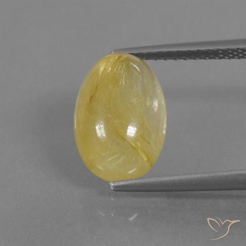 3.53ct طبيعي أصفر باهت كوارتز روتيل, بيضوي, شفاف, Photo A