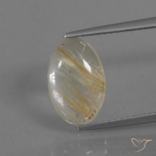 3.25ct طبيعي أصفر فاتح كوارتز روتيل, بيضوي, شفاف