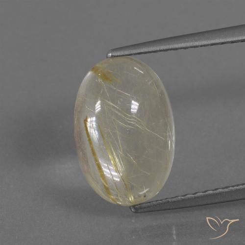 4.11ct طبيعي أصفر فاتح كوارتز روتيل, بيضوي, شفاف