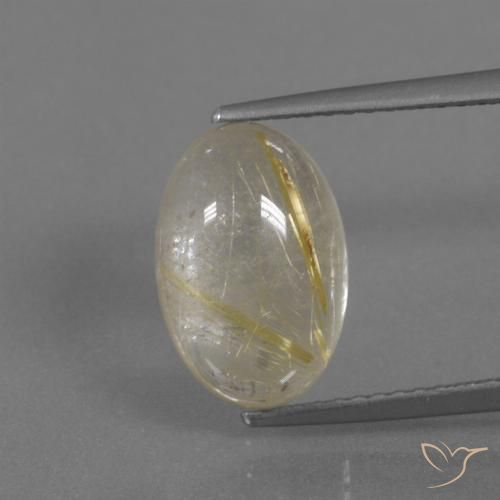 3.92ct طبيعي أصفر توسكانا كوارتز روتيل, بيضوي, شفاف