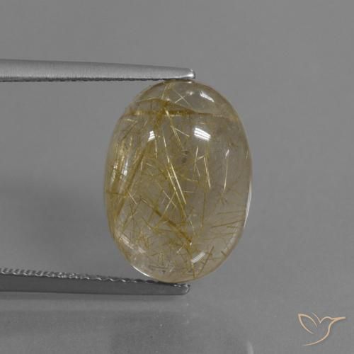 7.75ct طبيعي أصفر ترابى كوارتز روتيل, بيضوي, شفاف