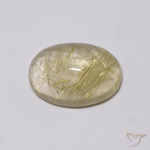 4.97ct طبيعي أصفر فاتح كوارتز روتيل, بيضوي, شفاف