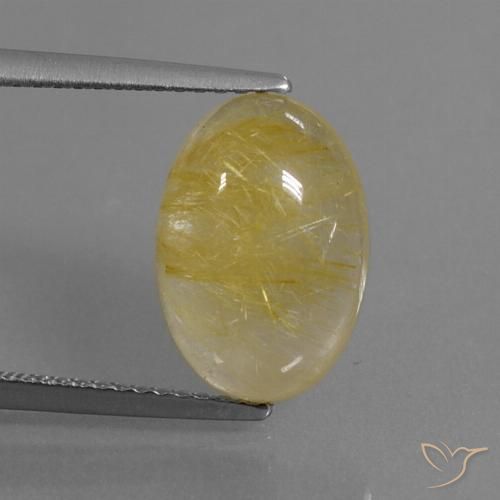 5.06ct طبيعي ذهبى لامع كوارتز روتيل, بيضوي, شفاف