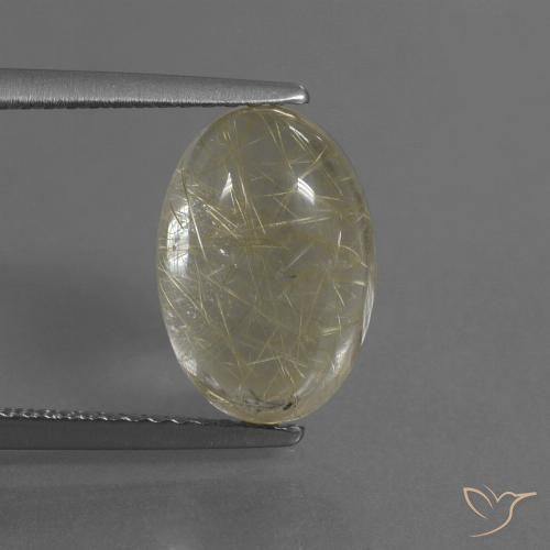 4.08ct طبيعي أصفر ترابى كوارتز روتيل, بيضوي, شفاف