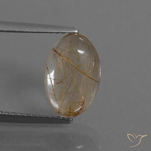 3.06ct طبيعي بنى مصفر فاتح جدا كوارتز روتيل, بيضوي, شفاف
