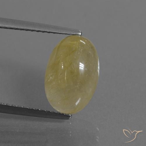 4.30ct طبيعي أصفر متوسط كوارتز روتيل, بيضوي, شفاف