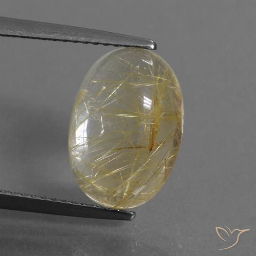 5.19ct طبيعي بنى-ذهبى فاتح جدا كوارتز روتيل, بيضوي, شفاف