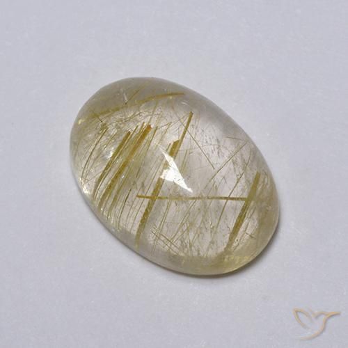 5.25ct طبيعي بنى-ذهبى فاتح جدا كوارتز روتيل, بيضوي, شفاف