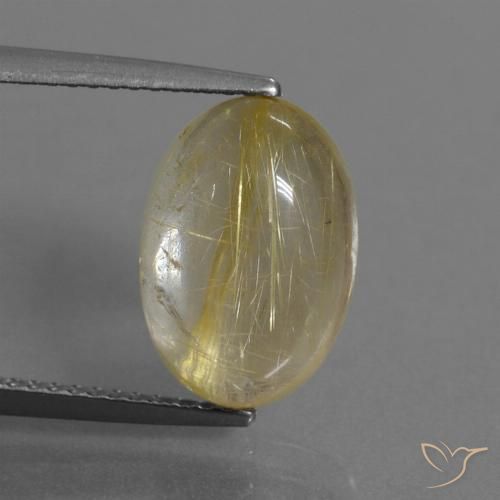 4.99ct طبيعي بنى-ذهبى فاتح جدا كوارتز روتيل, بيضوي, شفاف