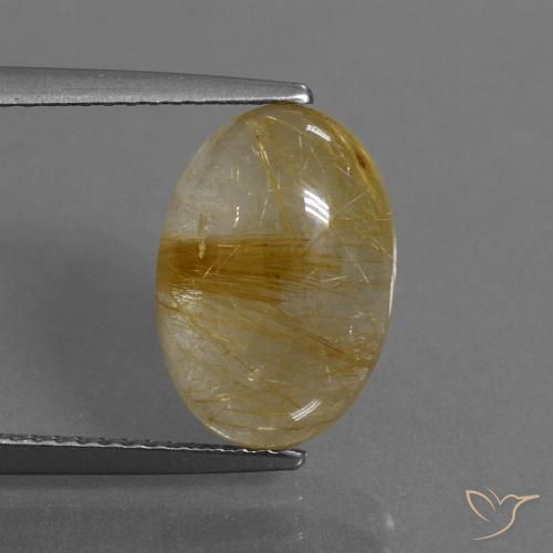 4.68ct طبيعي بنى-ذهبى فاتح جدا كوارتز روتيل, بيضوي, شفاف