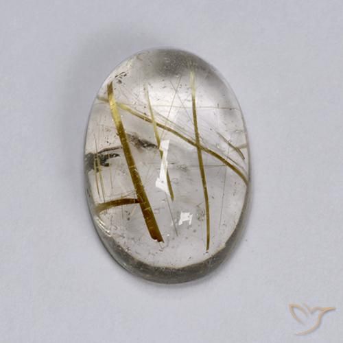 6.44ct طبيعي البني الفاتح كوارتز روتيل, بيضوي, شفاف