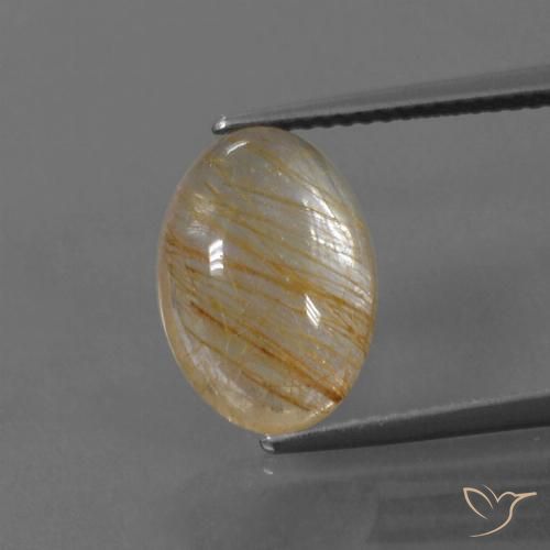 4.60ct طبيعي بنى فاتح جدا كوارتز روتيل, بيضوي, شفاف