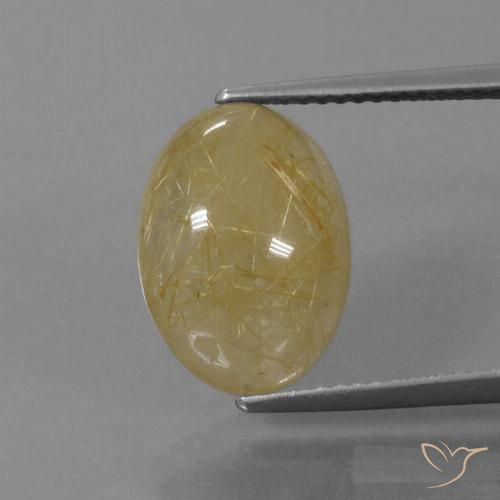 5.66ct طبيعي أصفر ديجون كوارتز روتيل, بيضوي, شفاف