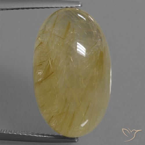 20.70ct طبيعي أصفر متوسط كوارتز روتيل, بيضوي, نصف شفاف