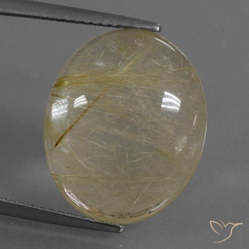 10.36ct طبيعي أصفر فاتح كوارتز روتيل, بيضوي, شفاف
